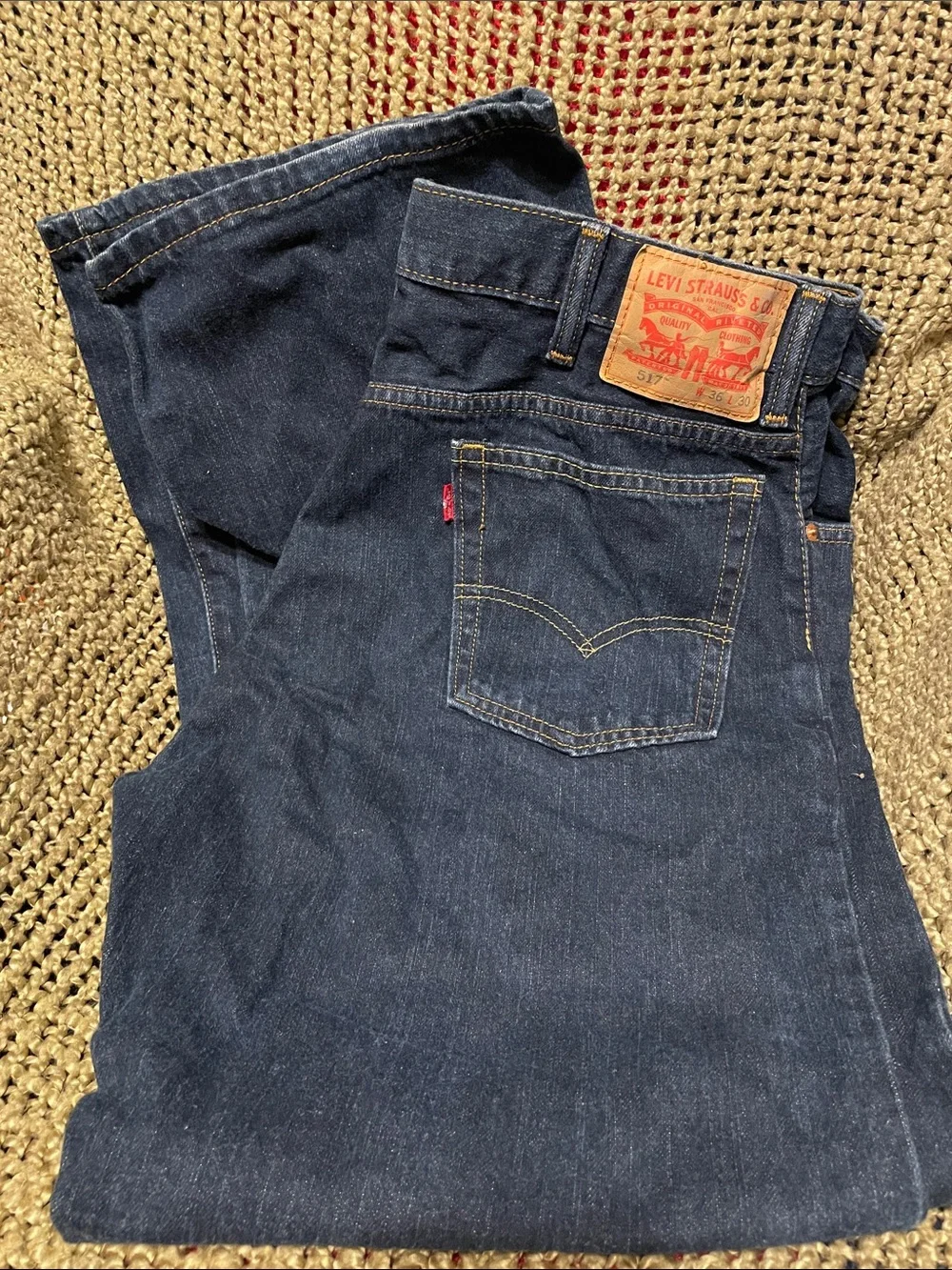 Levi's Men's Straight Jeans - Indigo Denim with Yellow Stitching